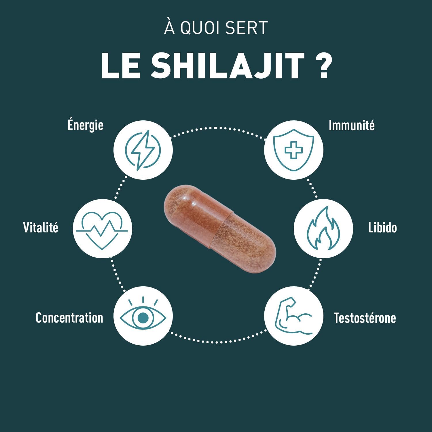 SHILAJIT - Shilajit PURE HIMALAYA | GRANIONS - Laboratoire Français | Immunité, Energie, Articulations, Concentration | Vitamine B6 | Vegan | Complement Alimentaire | 60 Gélules | Format 1 Mois – Image 4