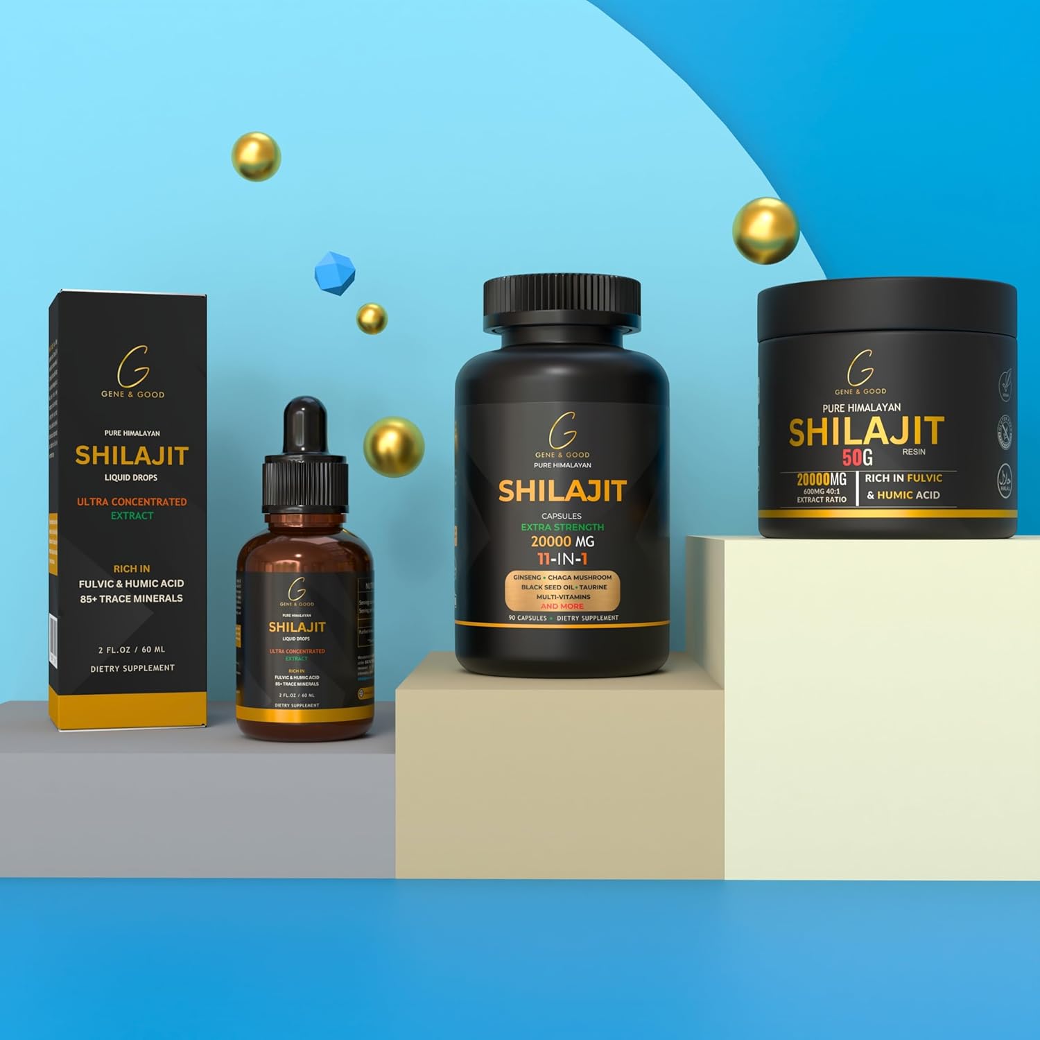 Gene & Good® Shilajit Pure (50g X 2) - Résine De Shilajit Himalaya Purifiée - Himalaya Bio - Approvisionnement pour 3 Mois - Riche en Acide Fulvique (88%), Acide Humique (Lot de 2) – Image 5