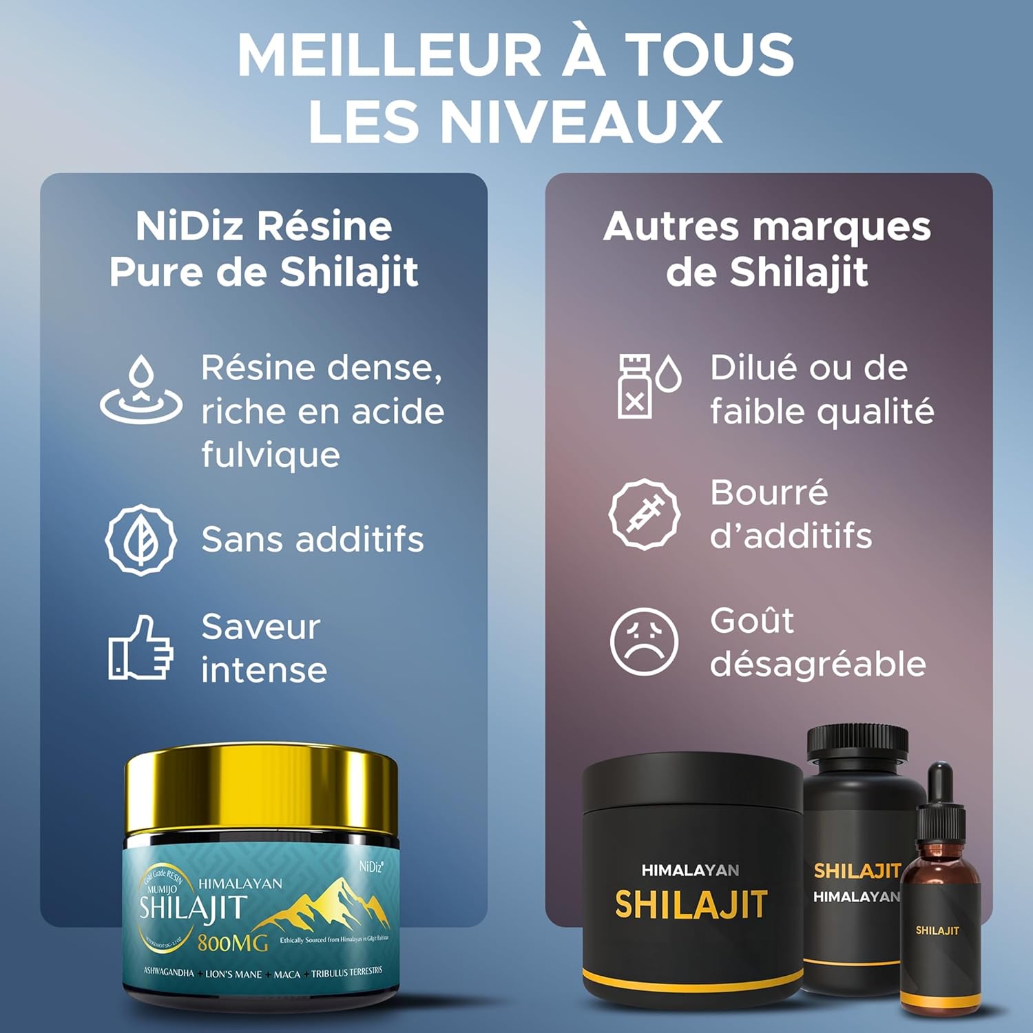 Shilajit Pure Naturel 50g – 800mg Résine Himalayenne, Boost Ayurvédique (Ashwagandha, Crinière de Lion, Maca) – Pureté & Puissance du Shilajit Pur d’Himalaya Testées en Laboratoire UE – Image 3