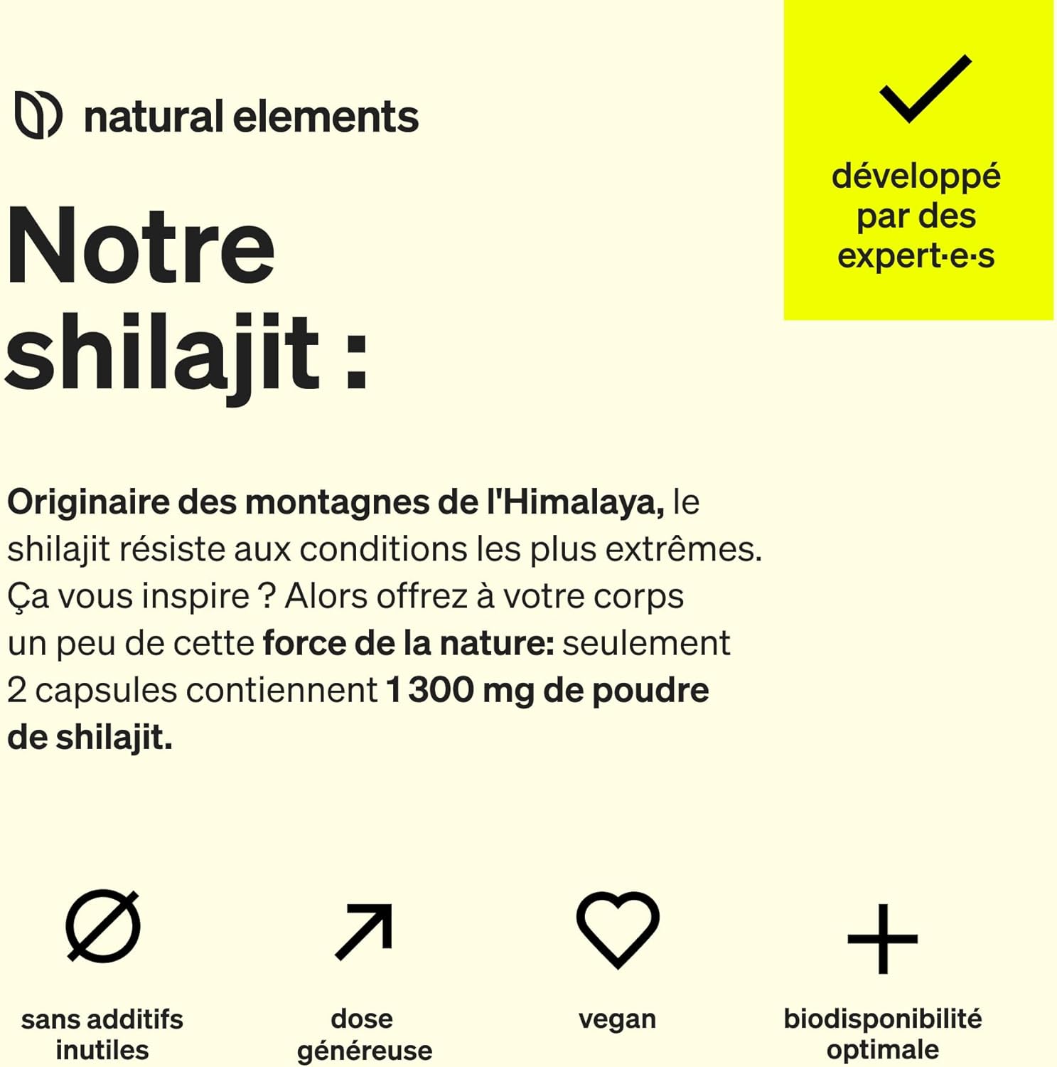 Shilajit Pure – 120 Capsules Hautement Dosées – 1300mg par Dose Quotidienne – Mumijo Shilajit Original de Résine de l'Himalaya – Concentré en Acide Fulvique – Sans Additifs et Testé en Laboratoire – Image 3