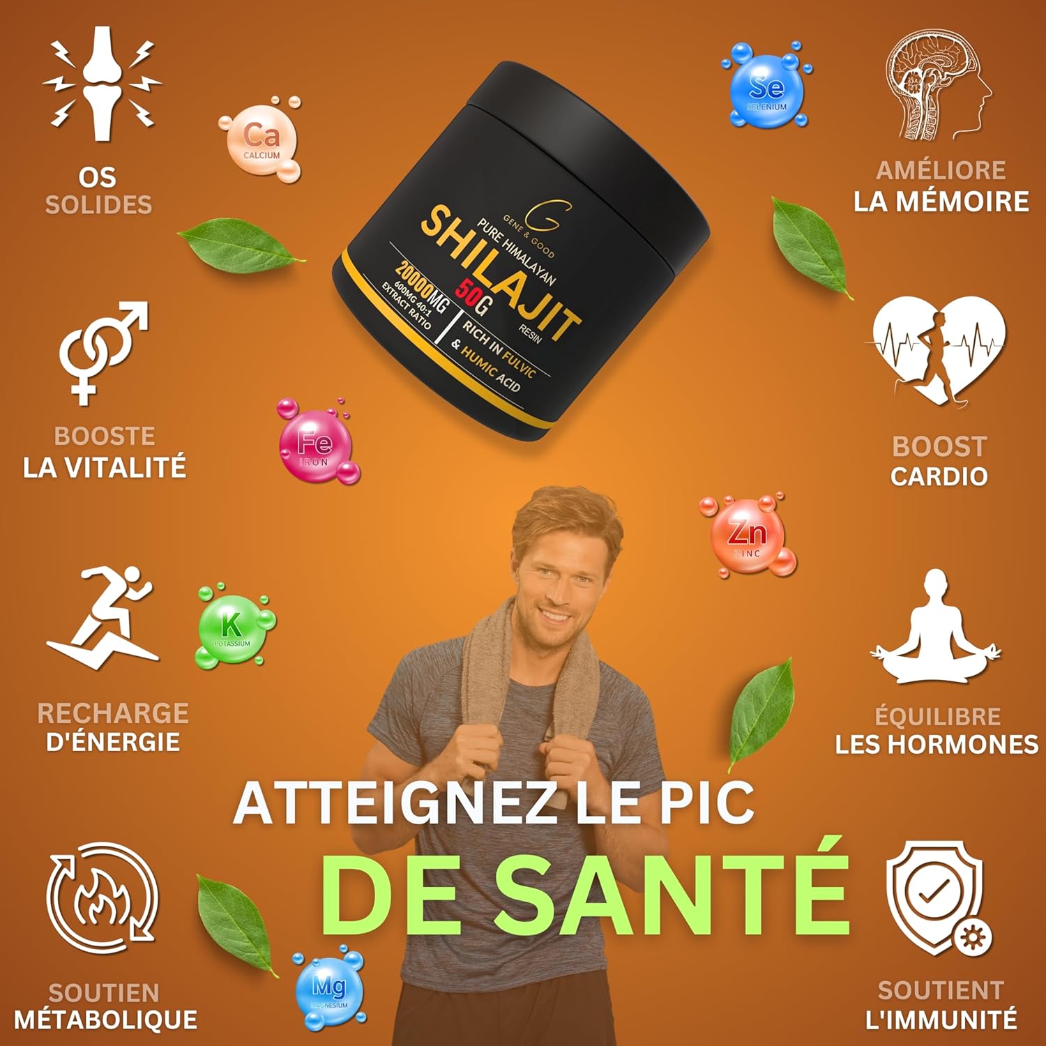 Gene & Good® Shilajit Pure (50g X 2) - Résine De Shilajit Himalaya Purifiée - Himalaya Bio - Approvisionnement pour 3 Mois - Riche en Acide Fulvique (88%), Acide Humique (Lot de 2) – Image 2
