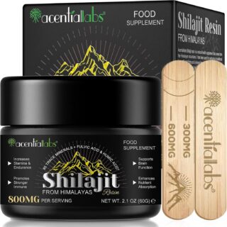 Shilajit Pure Himalaya Bio 60g, Résine De Shilajit Himalaya, Shilajit Resine Riche avec 85 Traces de Minéraux, Acide Fulvique, Acide Humique, végétalien et sans additifs, Naturel