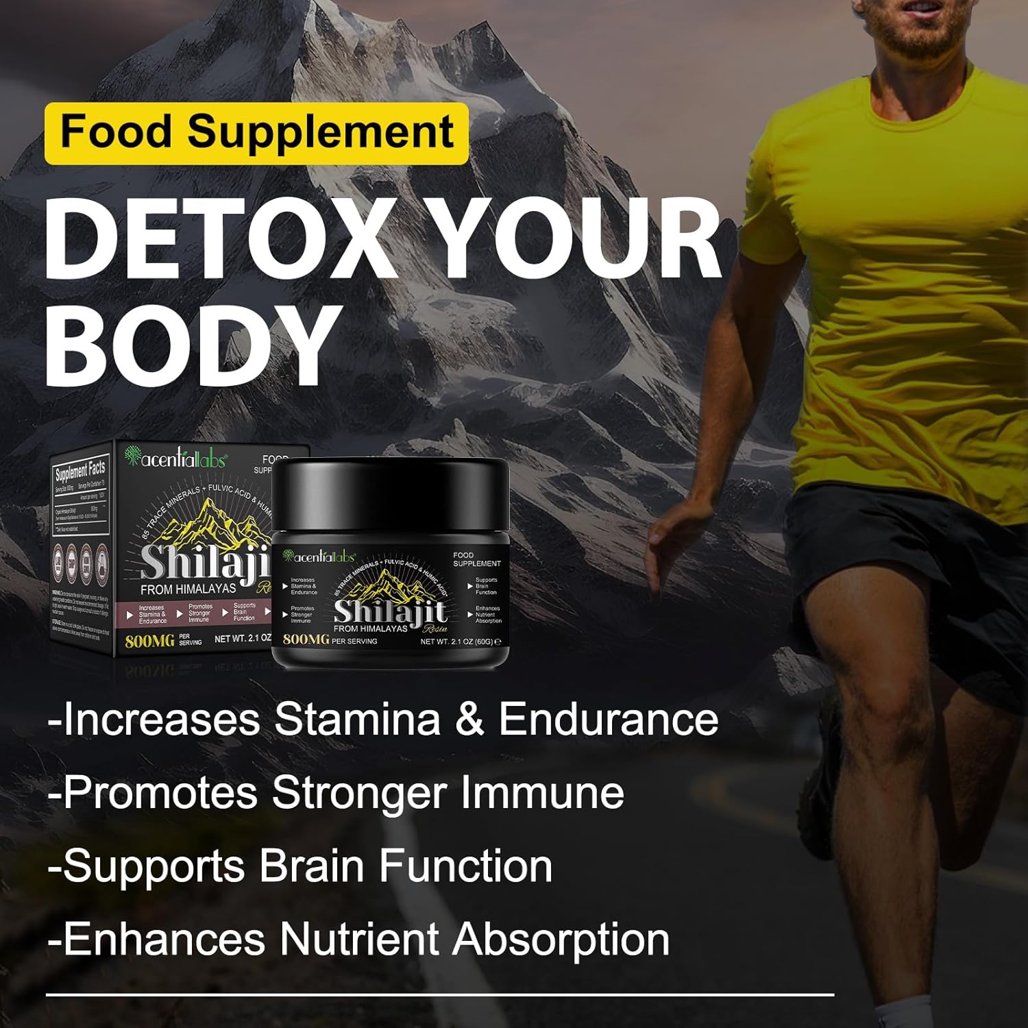 Shilajit Pure Himalaya Bio 60g, Résine De Shilajit Himalaya, Shilajit Resine Riche avec 85 Traces de Minéraux, Acide Fulvique, Acide Humique, végétalien et sans additifs, Naturel – Image 4