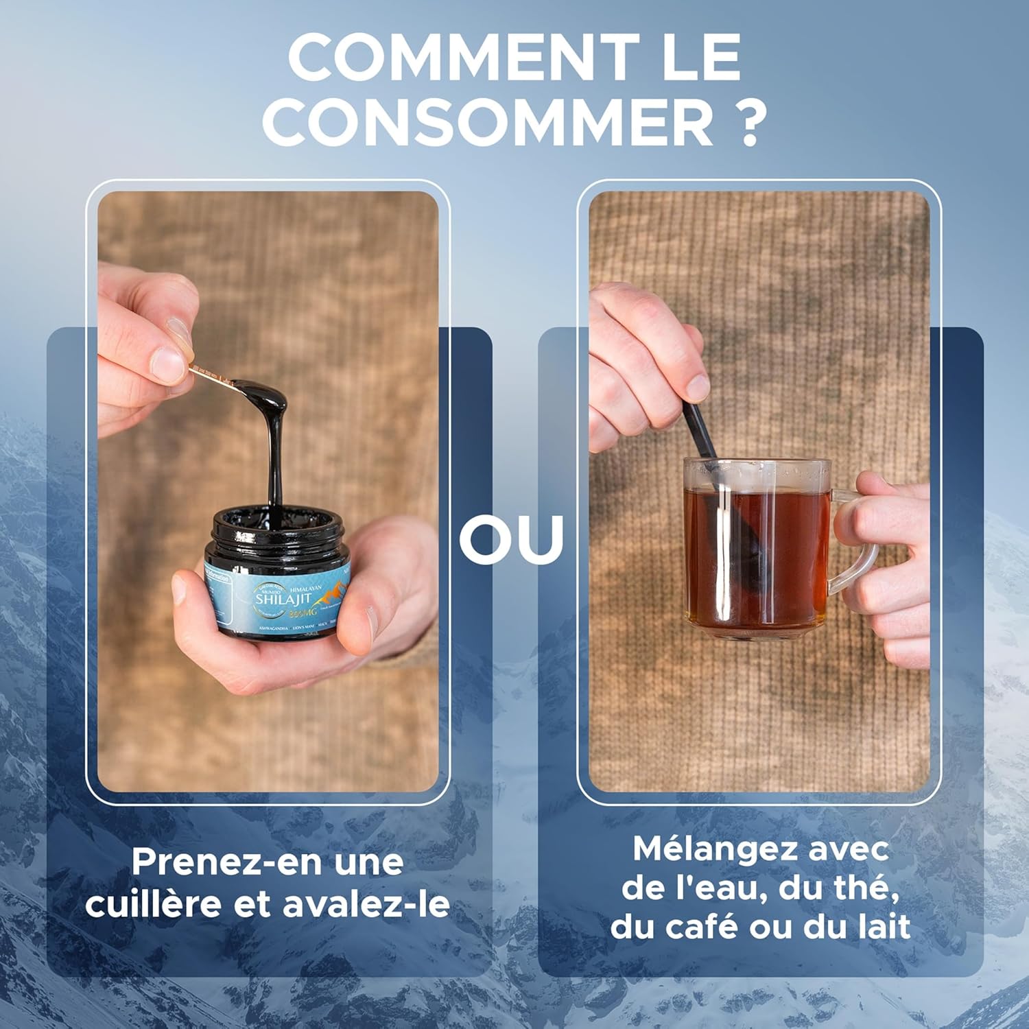 Shilajit Pure Naturel 50g – 800mg Résine Himalayenne, Boost Ayurvédique (Ashwagandha, Crinière de Lion, Maca) – Pureté & Puissance du Shilajit Pur d’Himalaya Testées en Laboratoire UE – Image 6