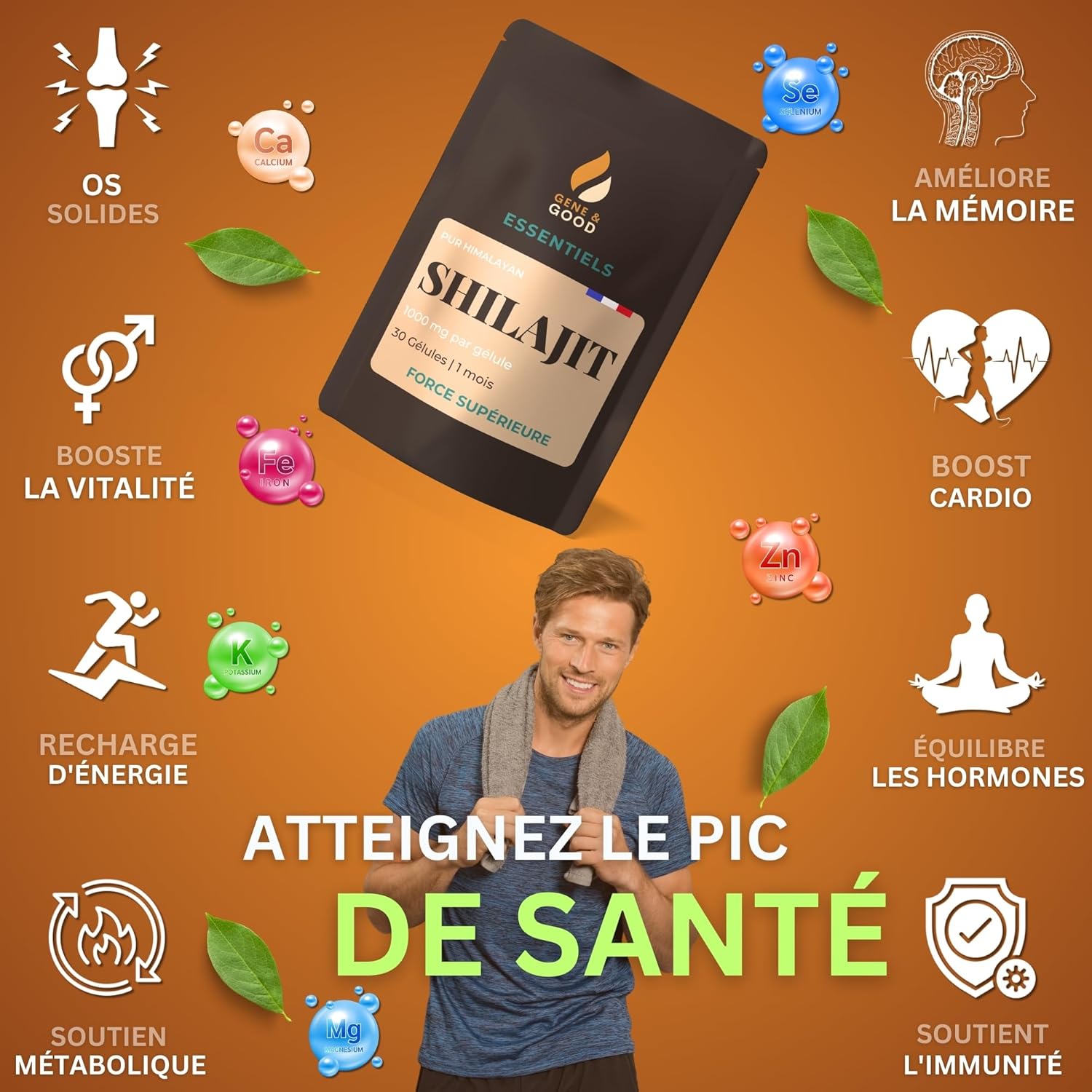 Gene & Good® Shilajit Gelule 30 Gélules | Shilajit Pure Himalaya Bio 500mg, Shilajit Pur Himalayen de Haute Qualité | Soutient les Fonctions Cognitives | Shilajit Pure Himalaya Shilajite – Image 2